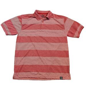 Denim & Rivets Men's Red White Short Sleeve Polo Shirt Size XL Cotton Blend